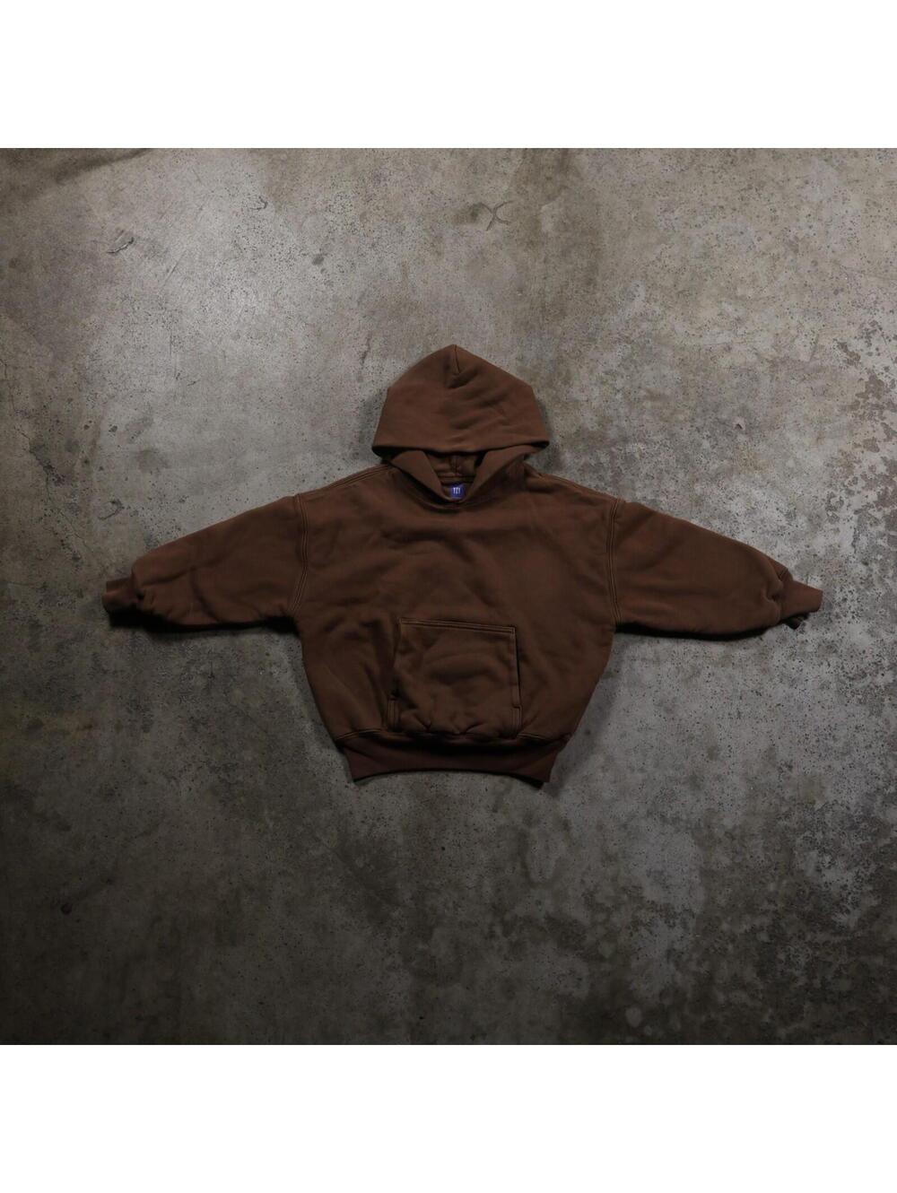 YZY Gap Hoodie Youth Small Brown Pullover Sweatshirt Cropped Boxy Fit‎